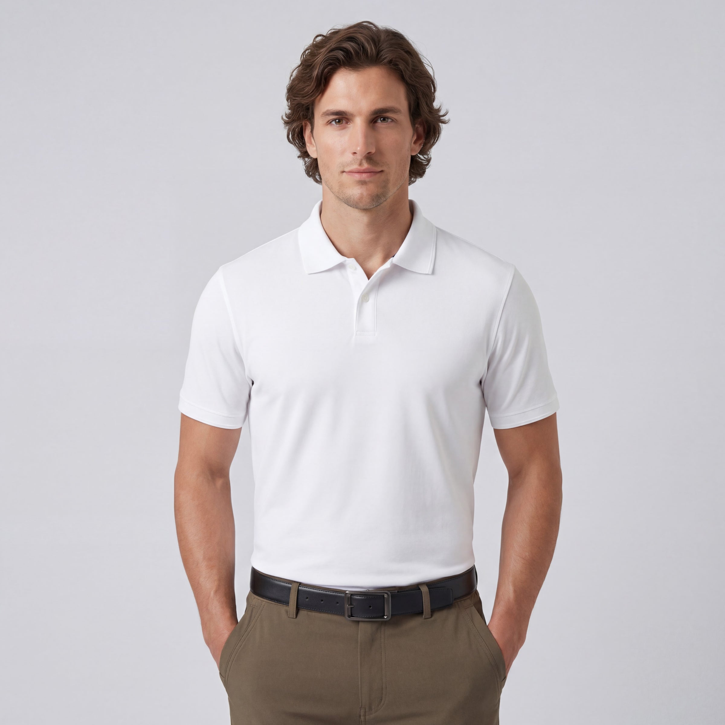 Clubhouse Pique Polo -- True White