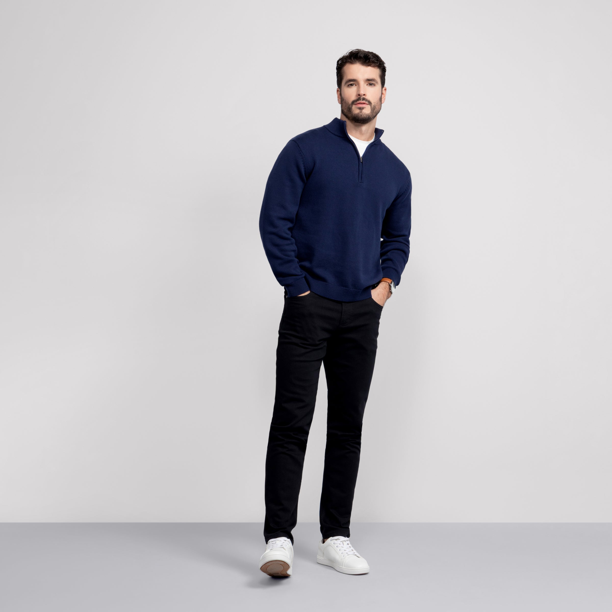Jetsetter Quarter-Zip Sweater -- Navy