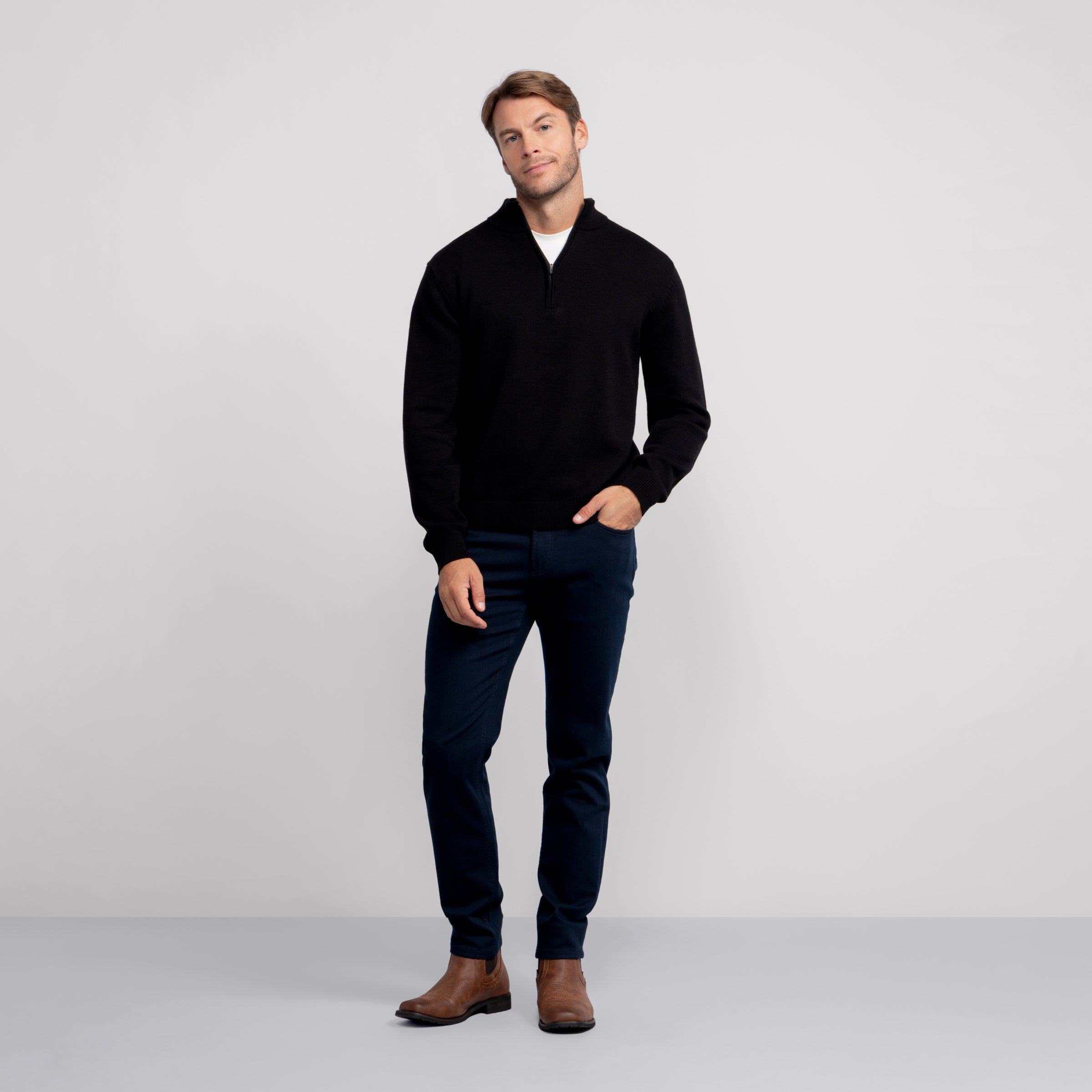 Jetsetter Quarter-Zip Sweater -- Navy