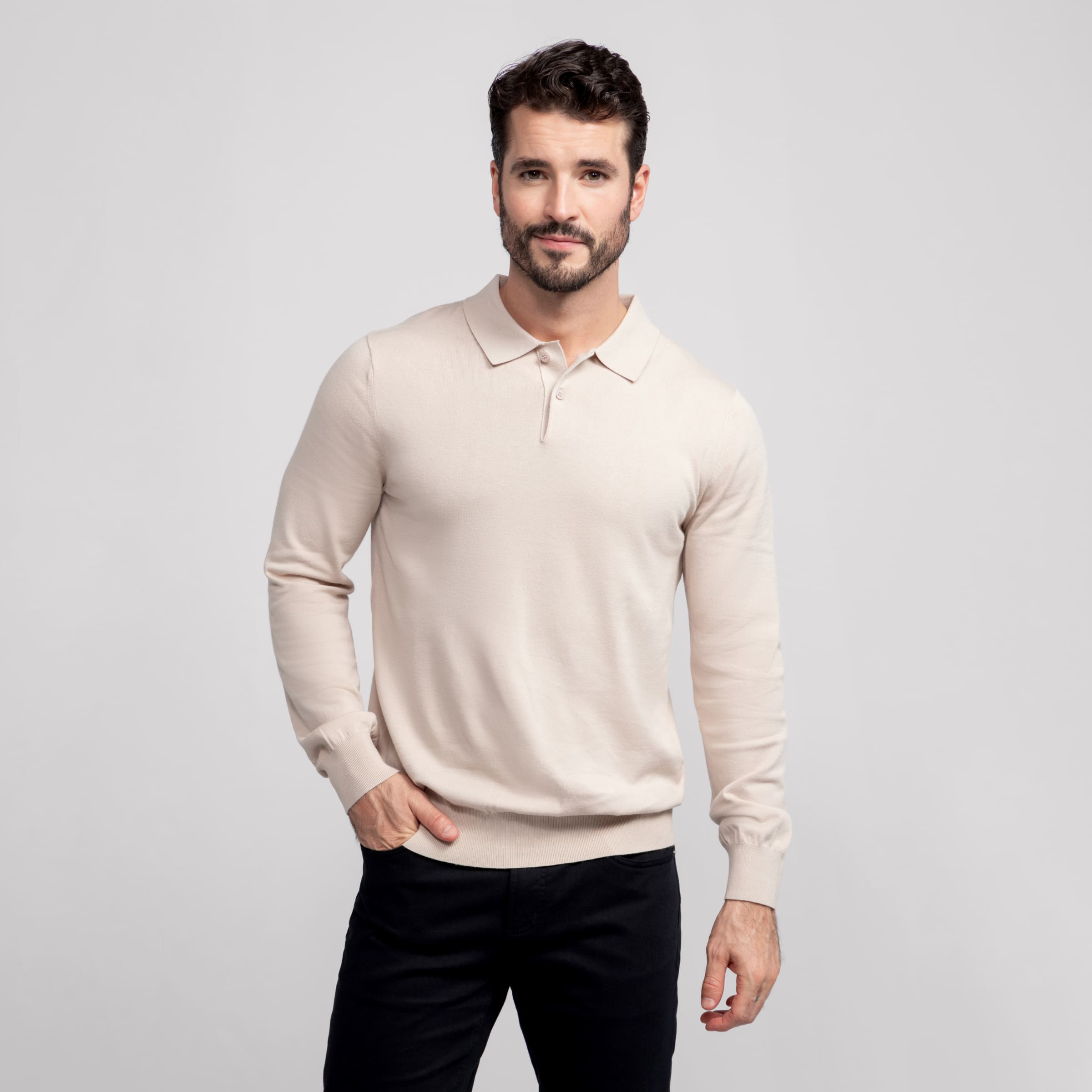 Legacy Polo Sweater -- Beige
