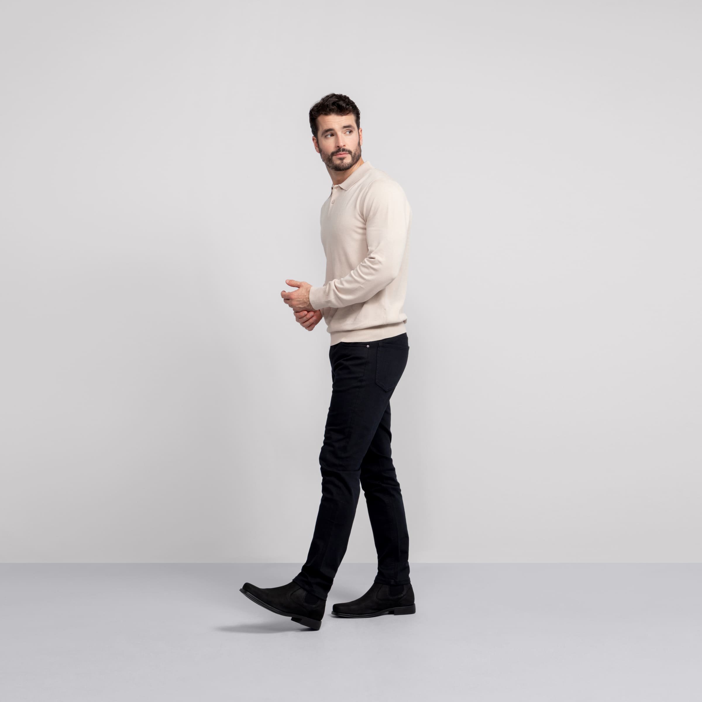 Legacy Polo Sweater -- Beige