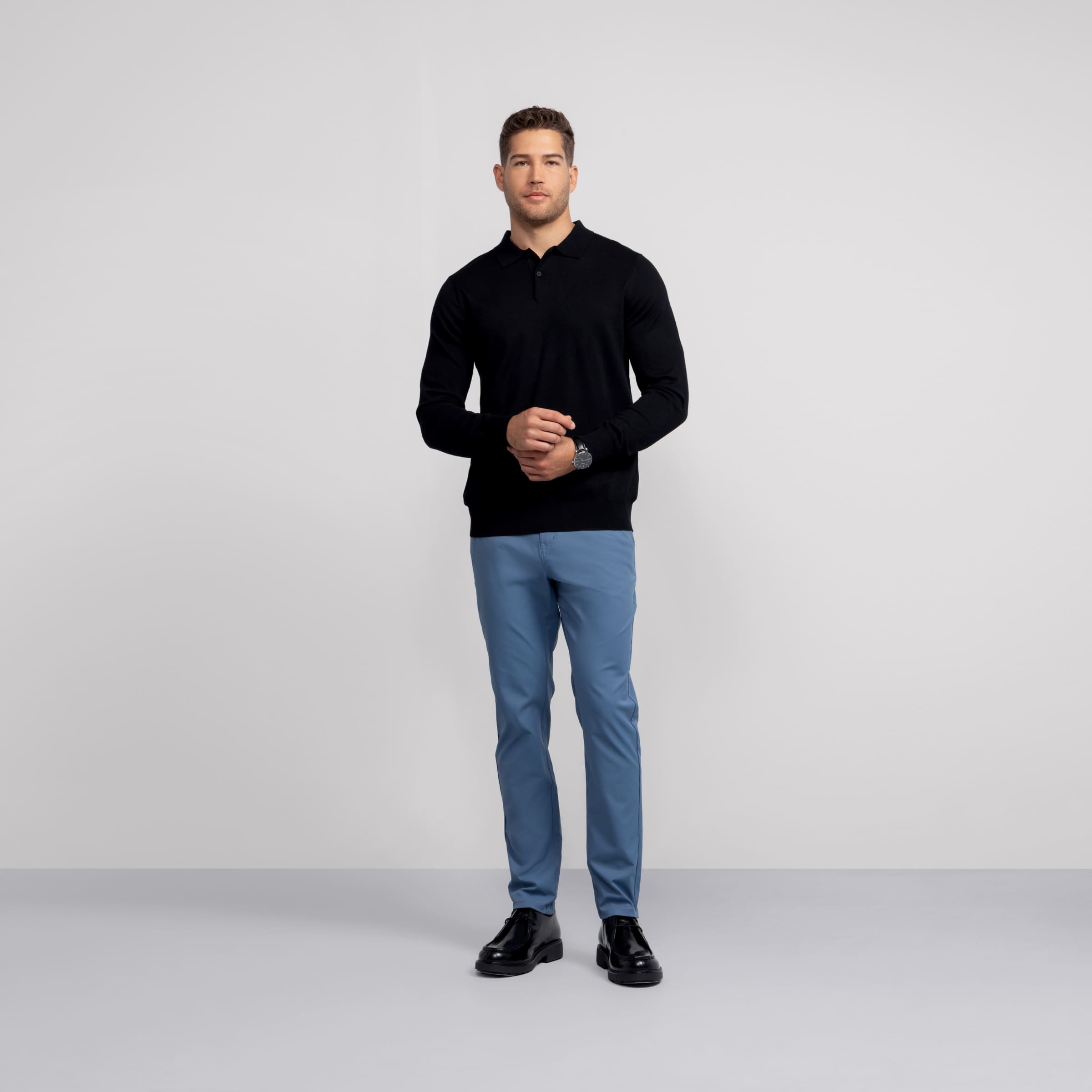 Legacy Polo Sweater -- Black