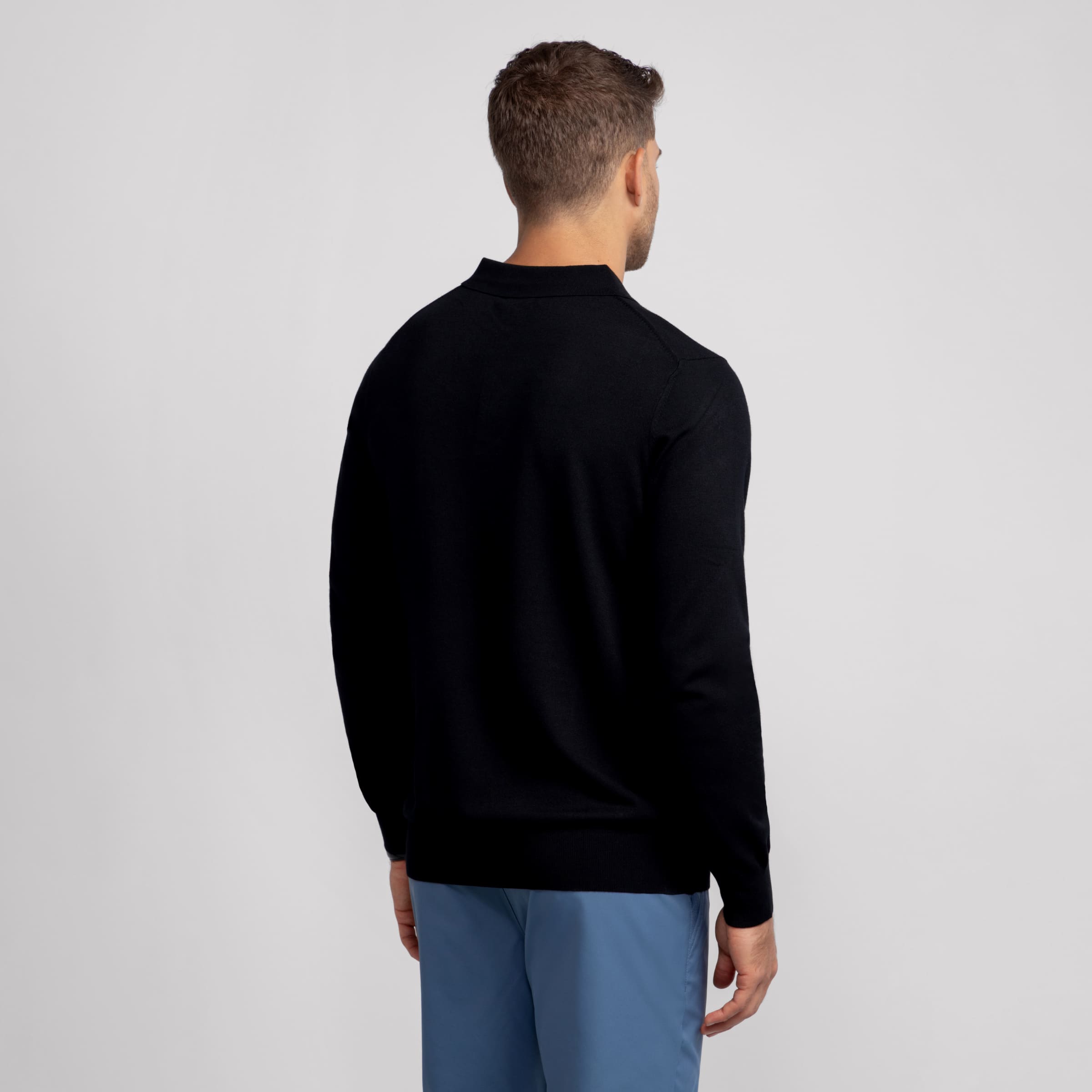 Legacy Polo Sweater -- Black