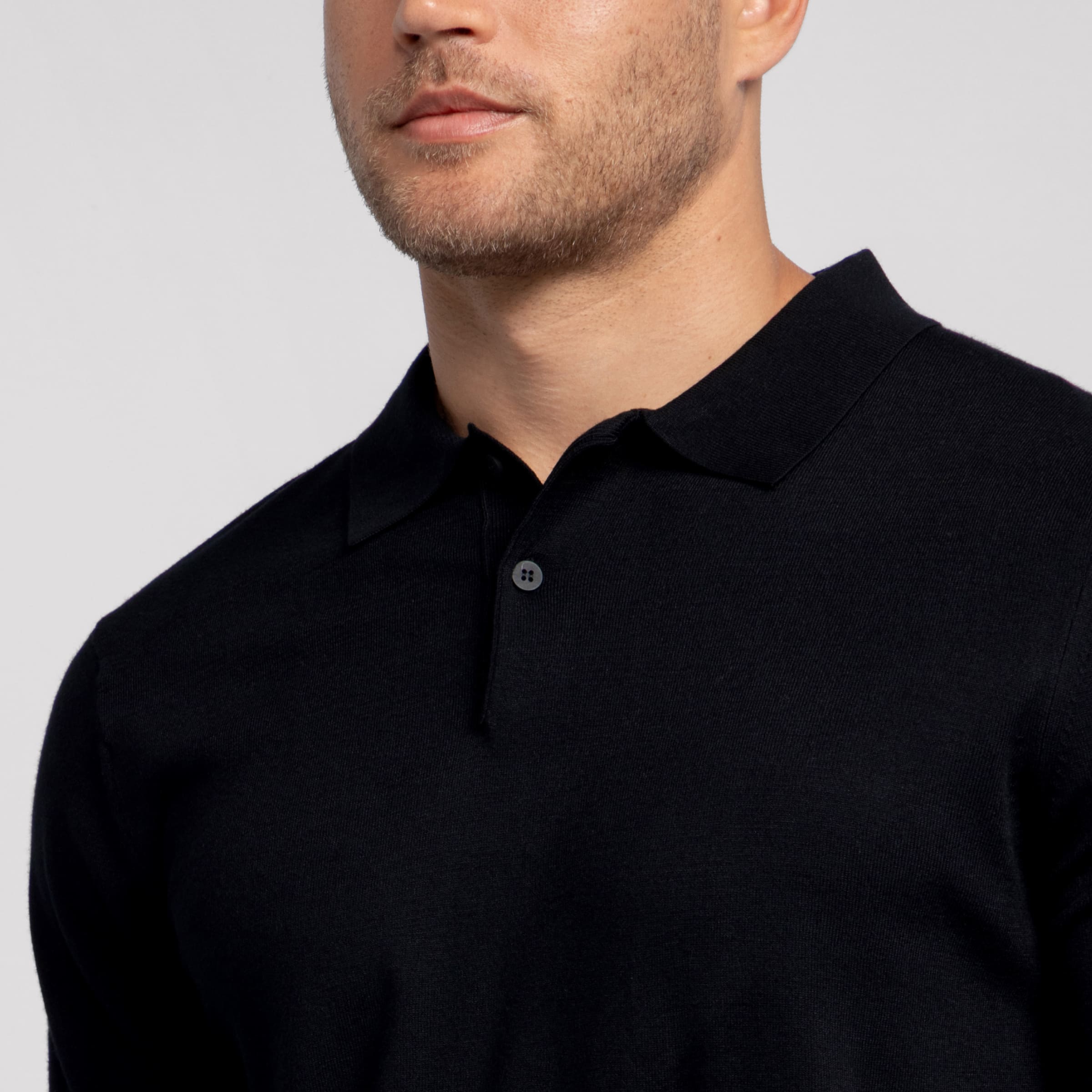 Legacy Polo Sweater -- Black