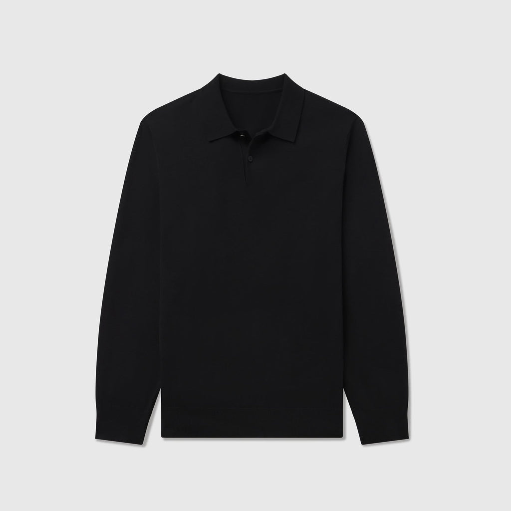 Legacy Polo Sweater -- Black