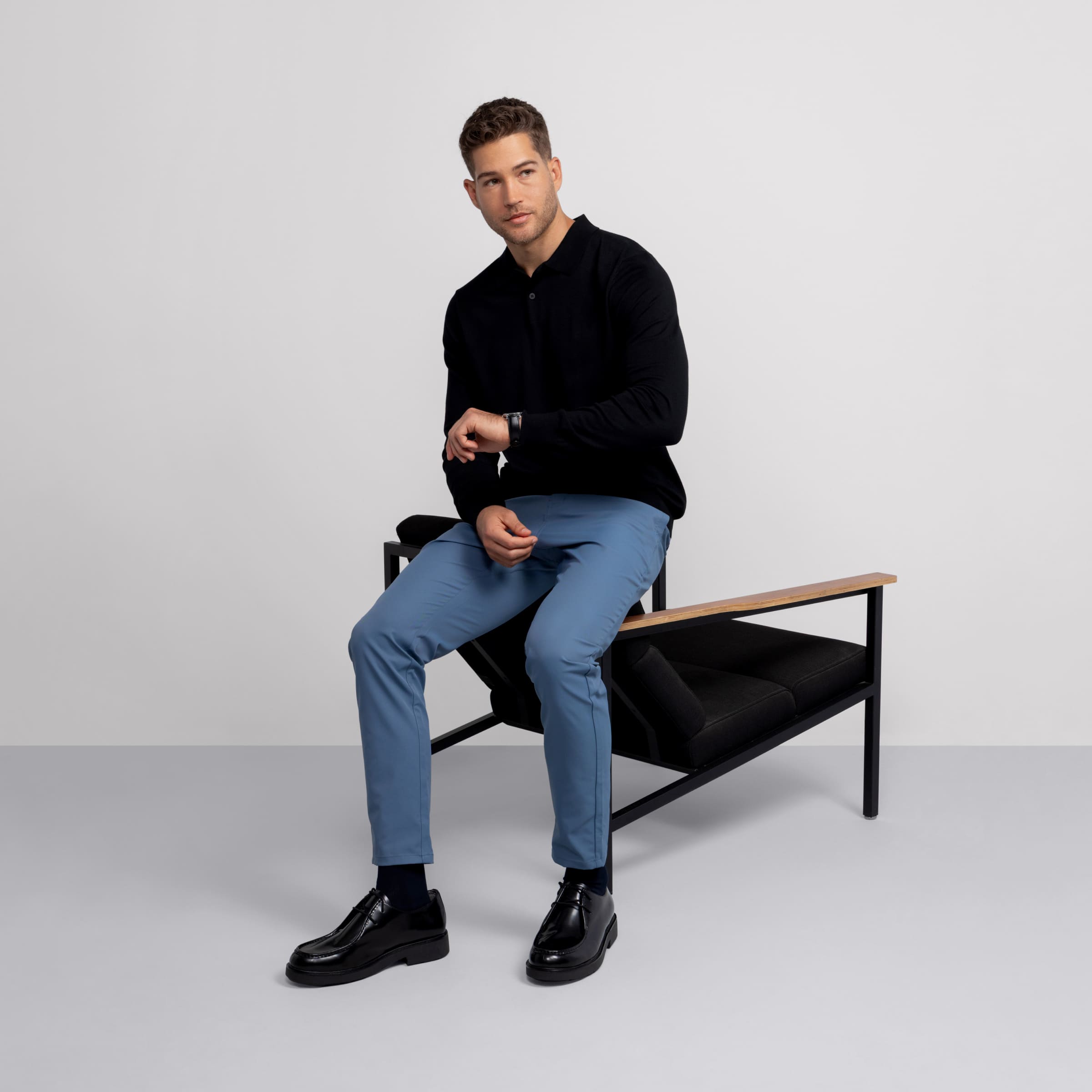 Legacy Polo Sweater -- Black