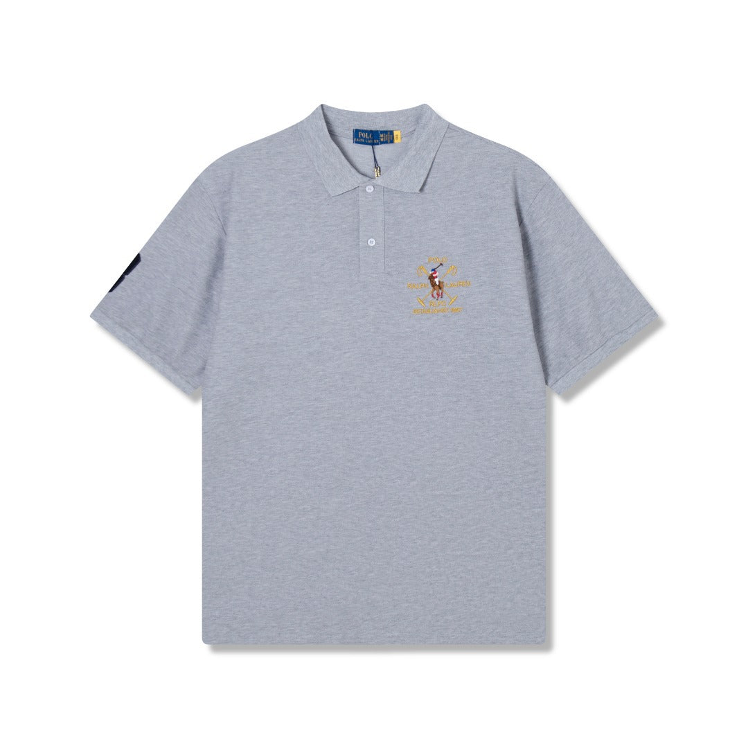 RL Golf Racing Horse Short-Sleeved Embroidered Polo Shirt