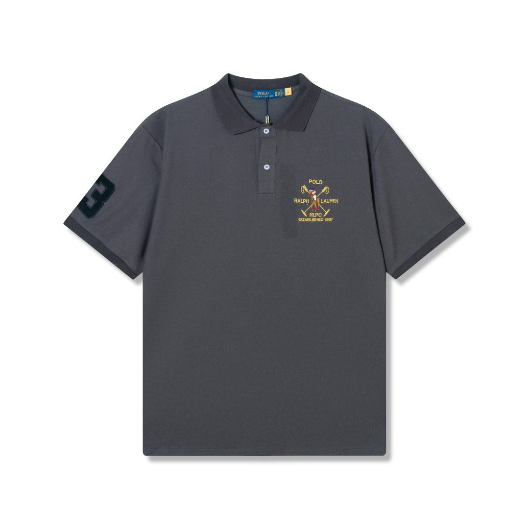 RL Golf Racing Horse Short-Sleeved Embroidered Polo Shirt