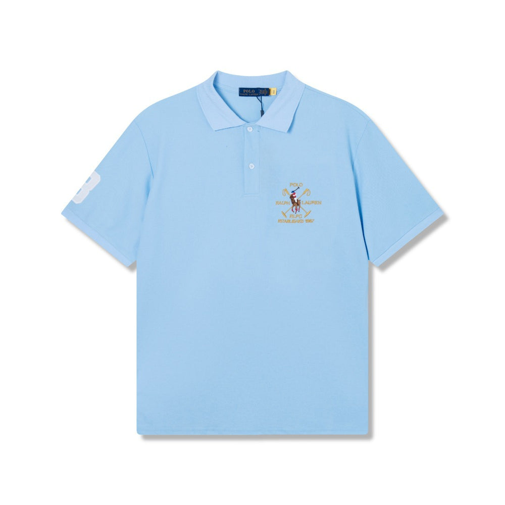 RL Golf Racing Horse Short-Sleeved Embroidered Polo Shirt