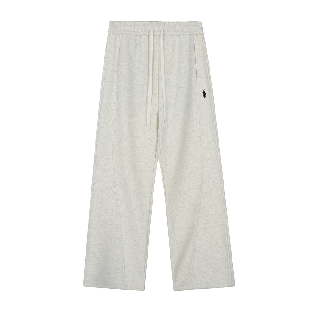 RL solid-color small horse logo loose and thick padded wide-leg sweatpants