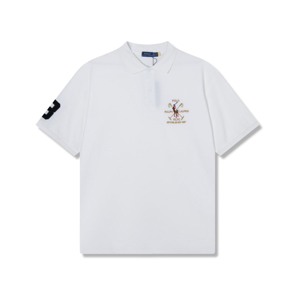 RL Golf Racing Horse Short-Sleeved Embroidered Polo Shirt