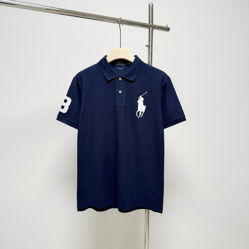 RL polo shirt with embroidered horse logo on the collar