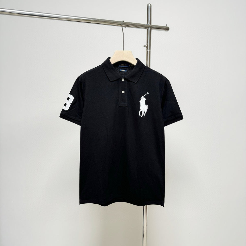 RL polo shirt with embroidered horse logo on the collar