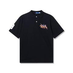 Spring and Summer Collection Classic Three-Horse Print Polo Shirt