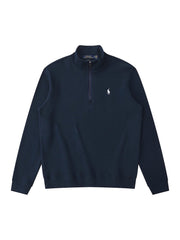 RL half-zip pullover with collar and stand-up collar hoodie
