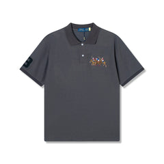 Spring and Summer Collection Classic Three-Horse Print Polo Shirt