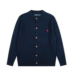 Classic RL Basic Multi-Purpose Round-neck Cable Knit Cardigan for Men