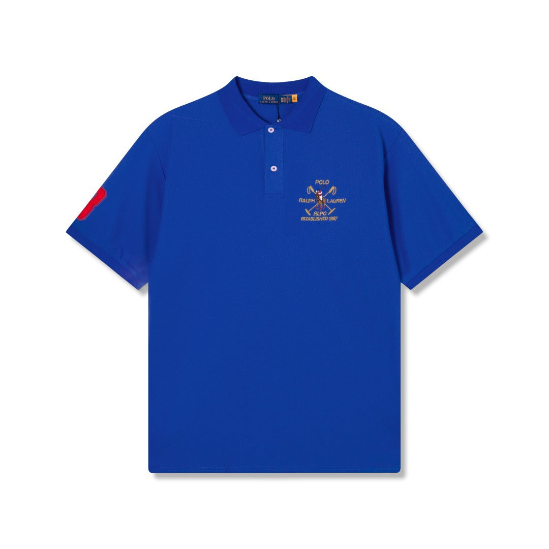 RL Golf Racing Horse Short-Sleeved Embroidered Polo Shirt