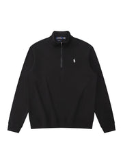 RL half-zip pullover with collar and stand-up collar hoodie