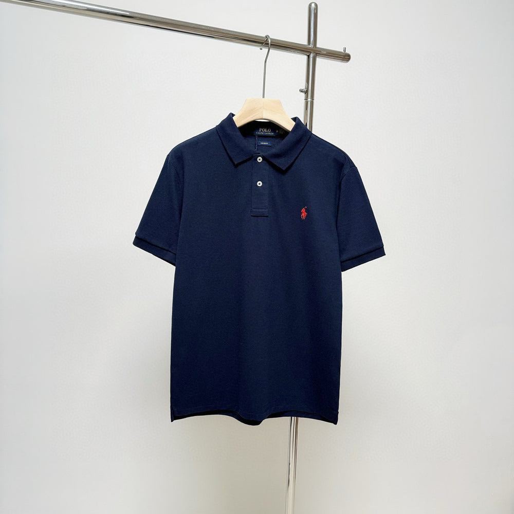 RL polo shirt with small horse embroidery on the collar