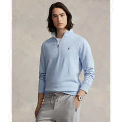 Polo Ralph Lauren - Luxury Jersey Quarter Zip Sweatshirt - Blue Heather