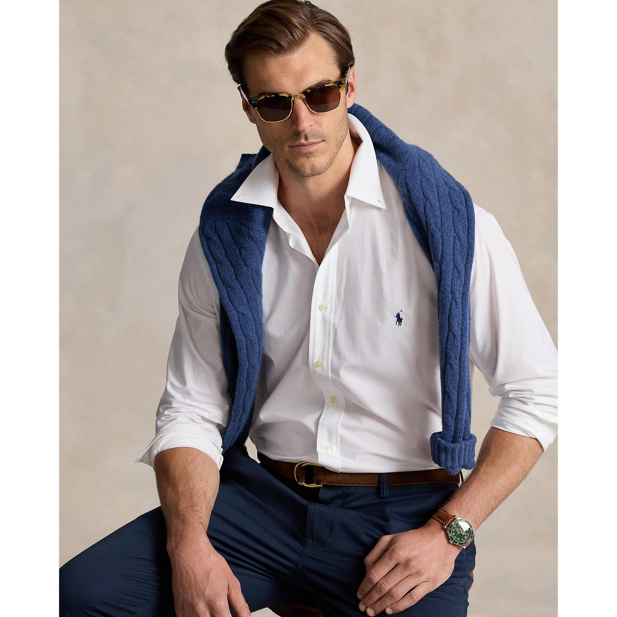 Polo Ralph Lauren - Poplin Stretch Shirt - Big & Tall Sizes - White