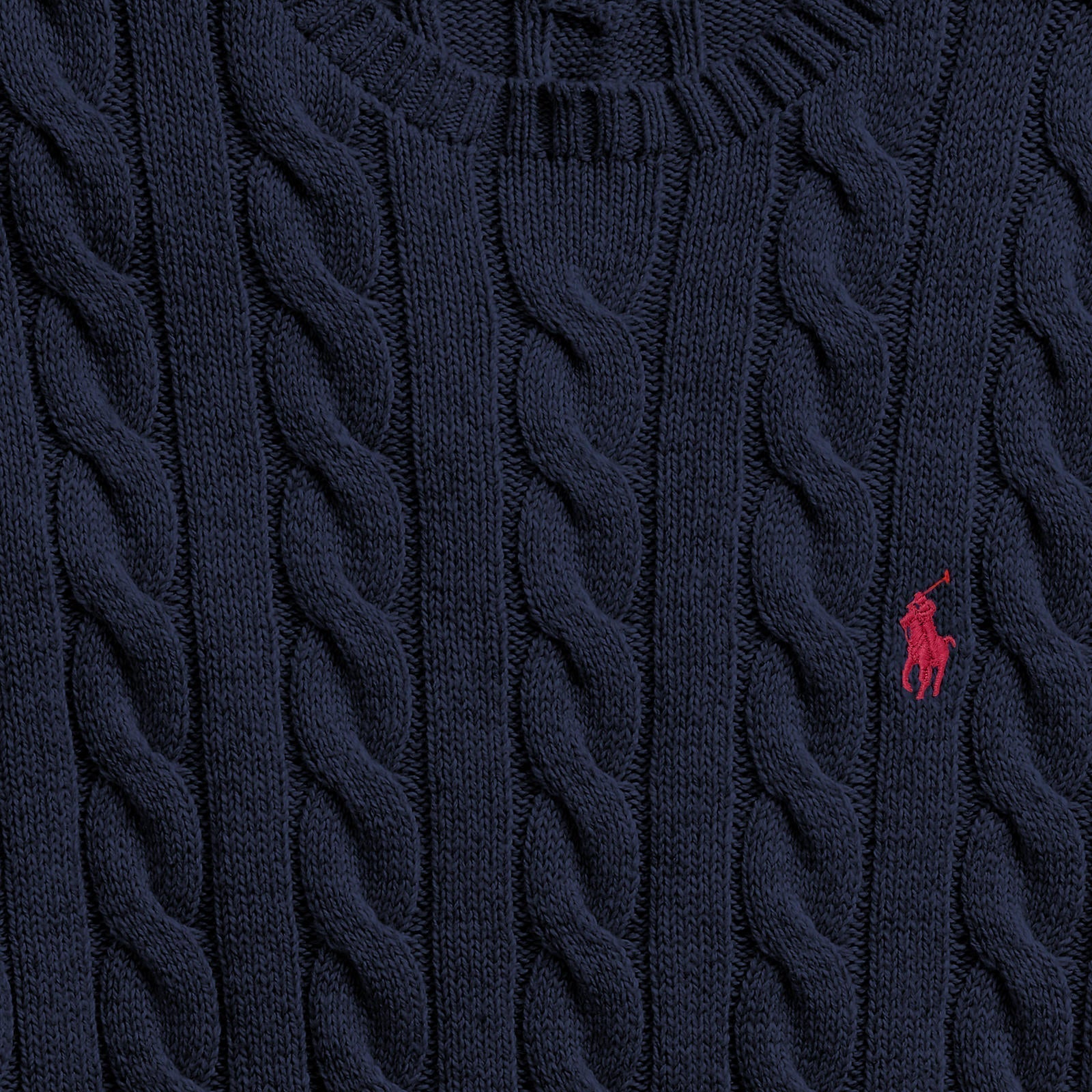 Polo Ralph Lauren - Cotton Cable Knit Crewneck Sweater - Navy