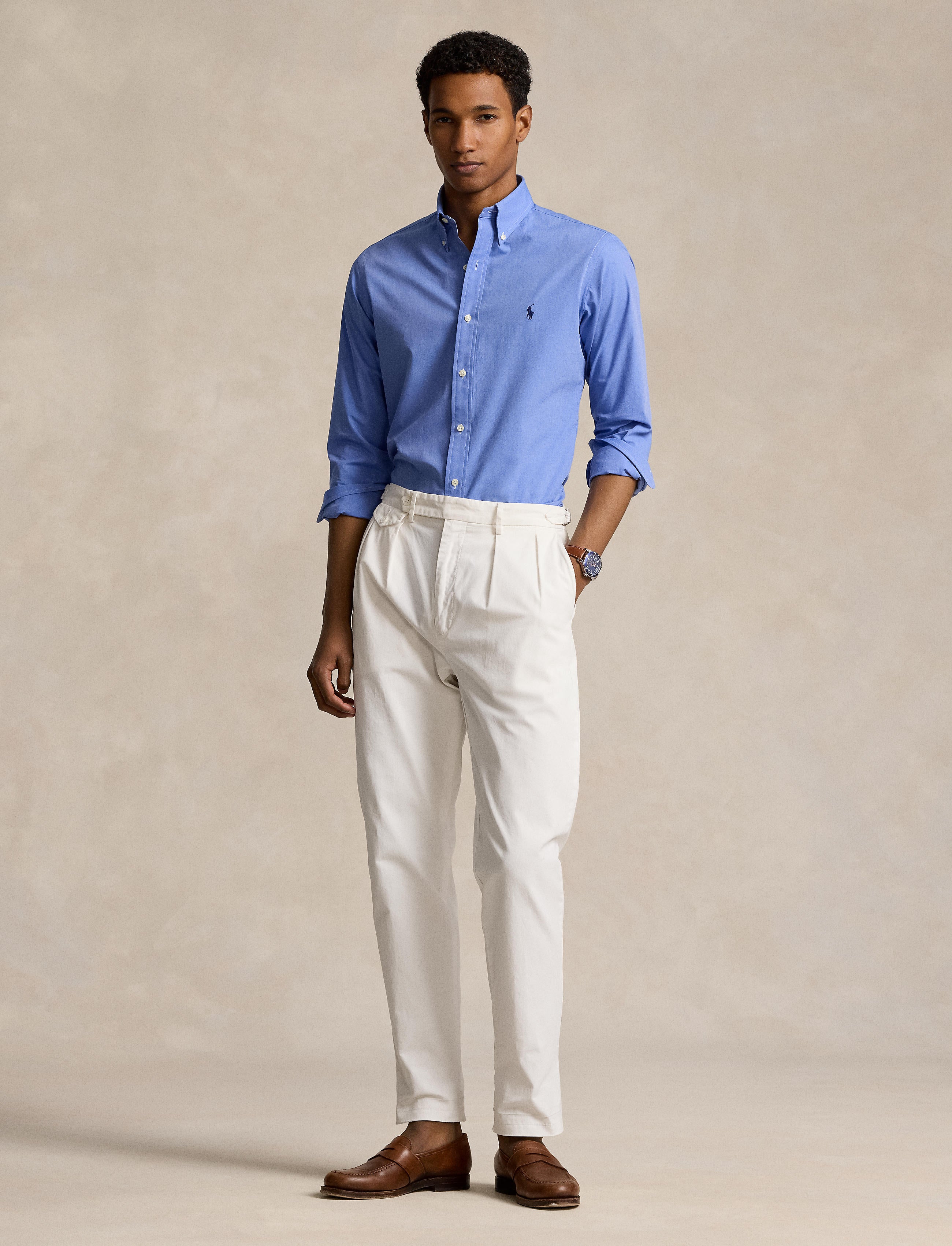 Polo Ralph Lauren - Poplin Custom Fit Stretch Shirt - Blue