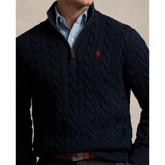 Polo Ralph Lauren - Cable Knit Quarter Zip Sweater - Hunter Navy