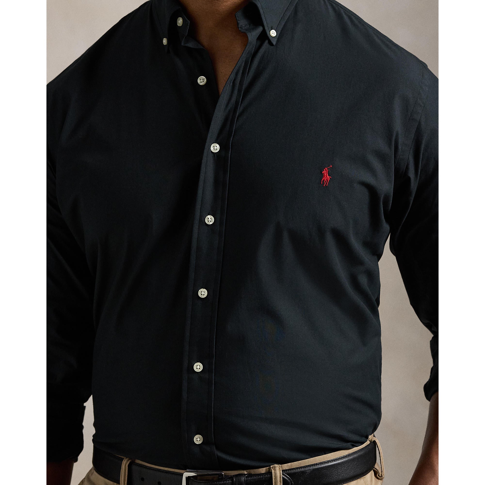 Polo Ralph Lauren - Poplin Stretch Shirt - Big & Tall Sizes - Black