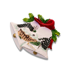🇦🇹 Austria Christmas Snow Scene Bell Magnet