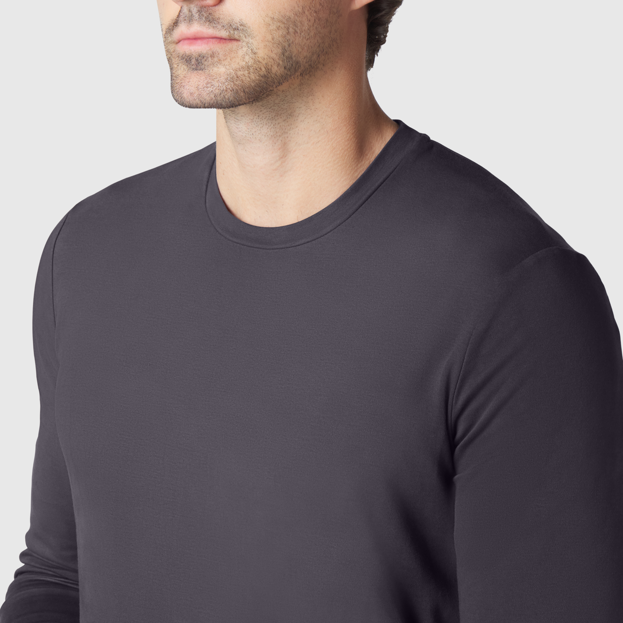Precision Long Sleeve Tee -- Charcoal Gray