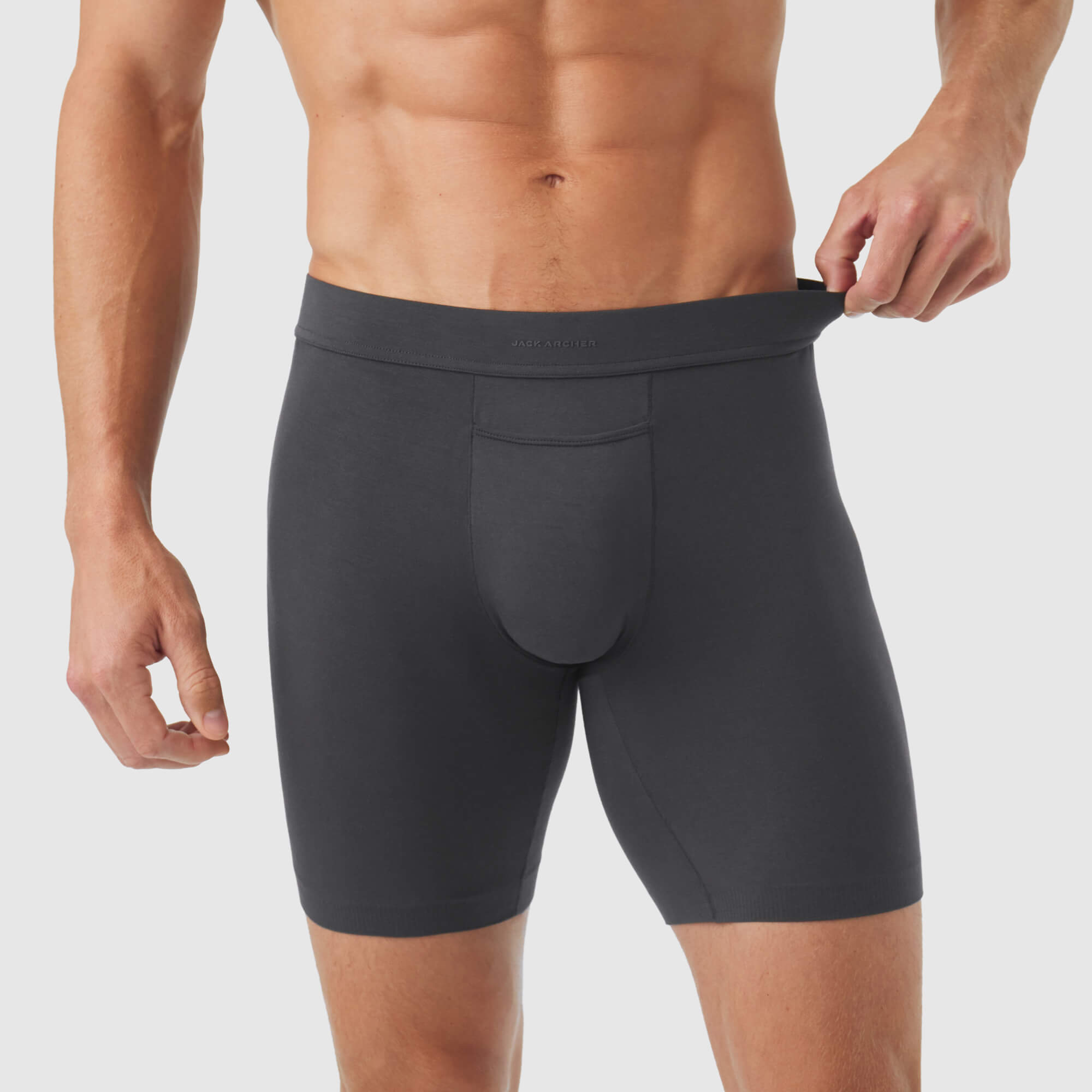 Jetsetter Boxer Brief 8" -- Charcoal Gray