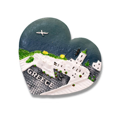 🇬🇷 Greece Aegean Island Heart 3D Magnet