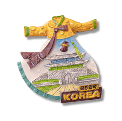 🇰🇷 Korea Hanbok Dress & Sungnyemun Gate Magnet