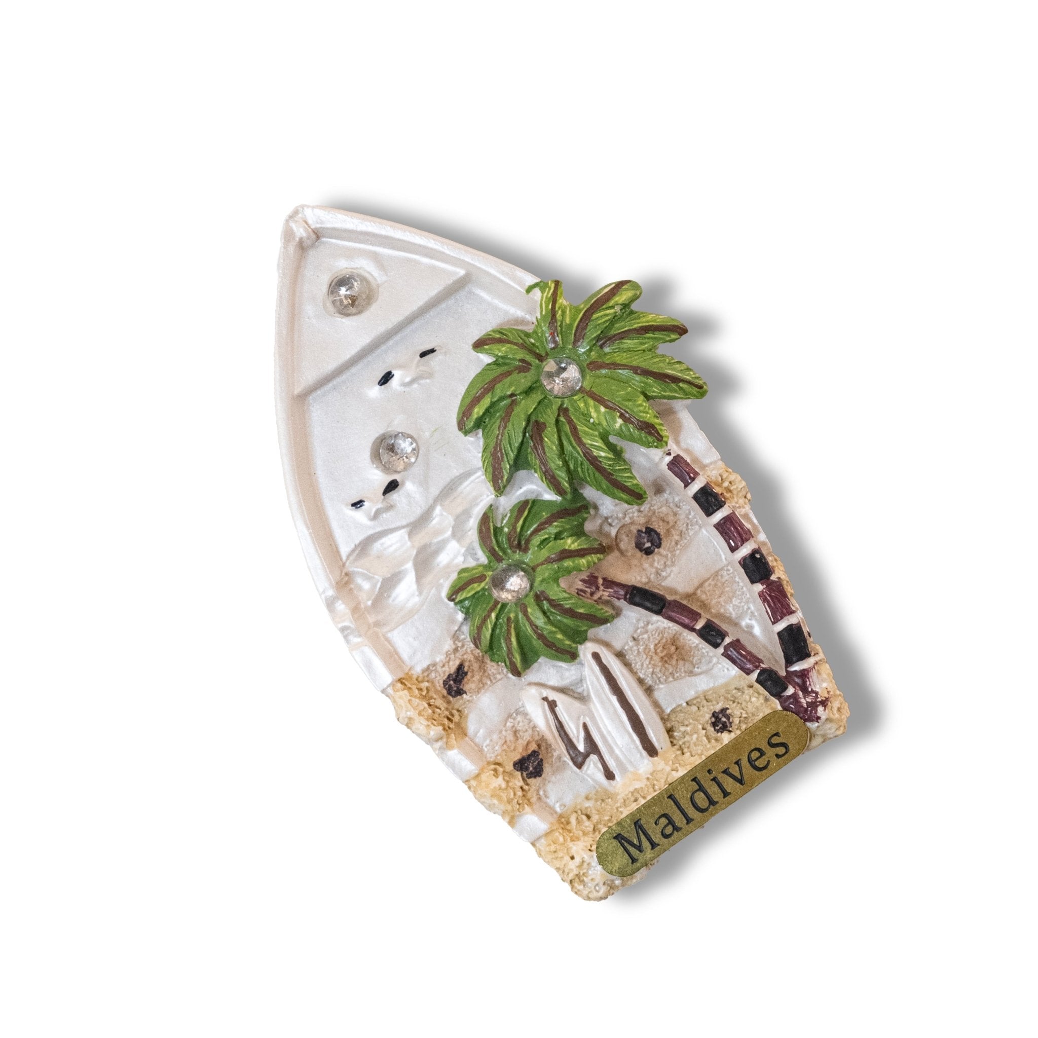 🇲🇻 Maldives Palm Tree Surfboard 3D Magnet
