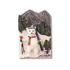 🇳🇴 Norway Polar Bear Skiing 3D Magnet