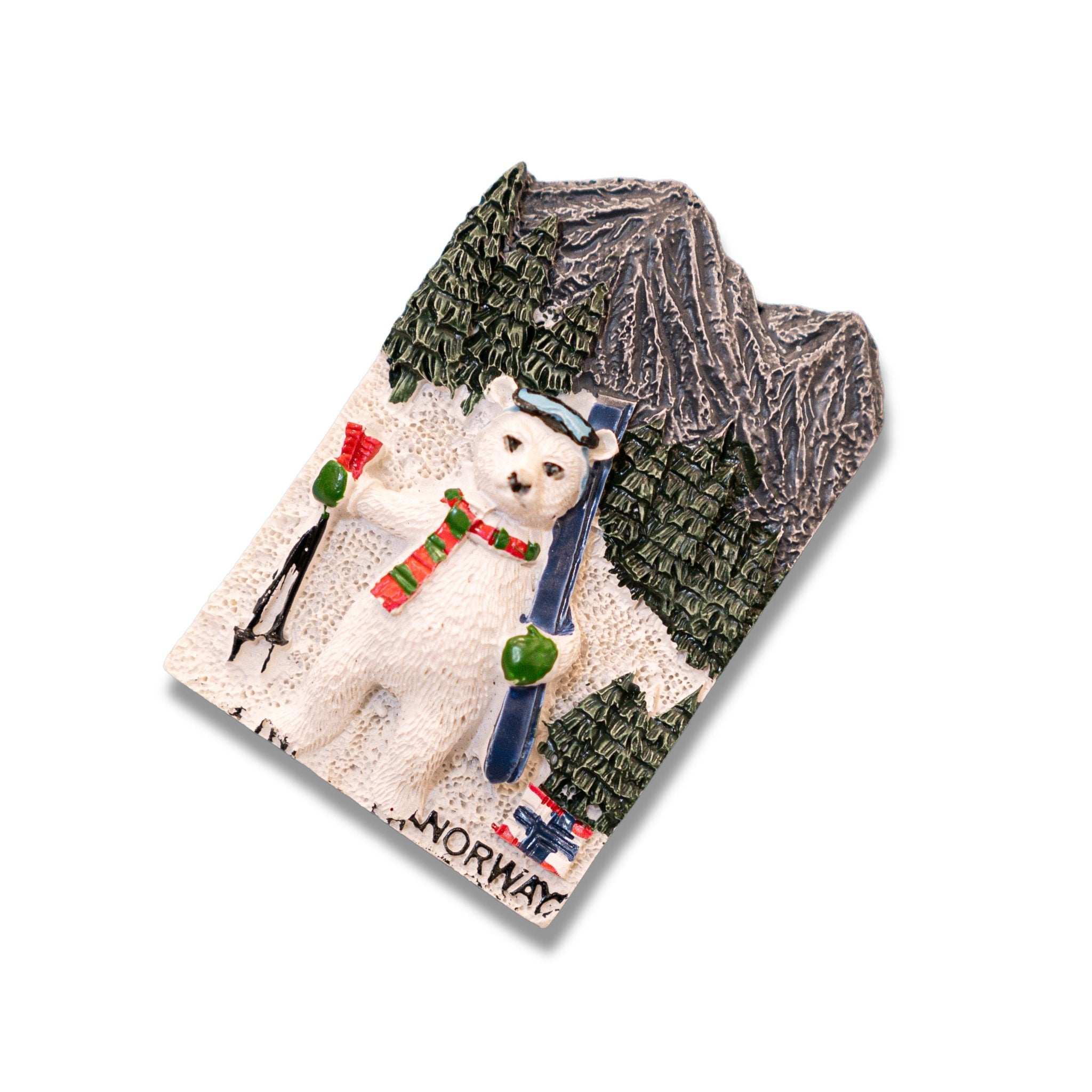 🇳🇴 Norway Polar Bear Skiing 3D Magnet