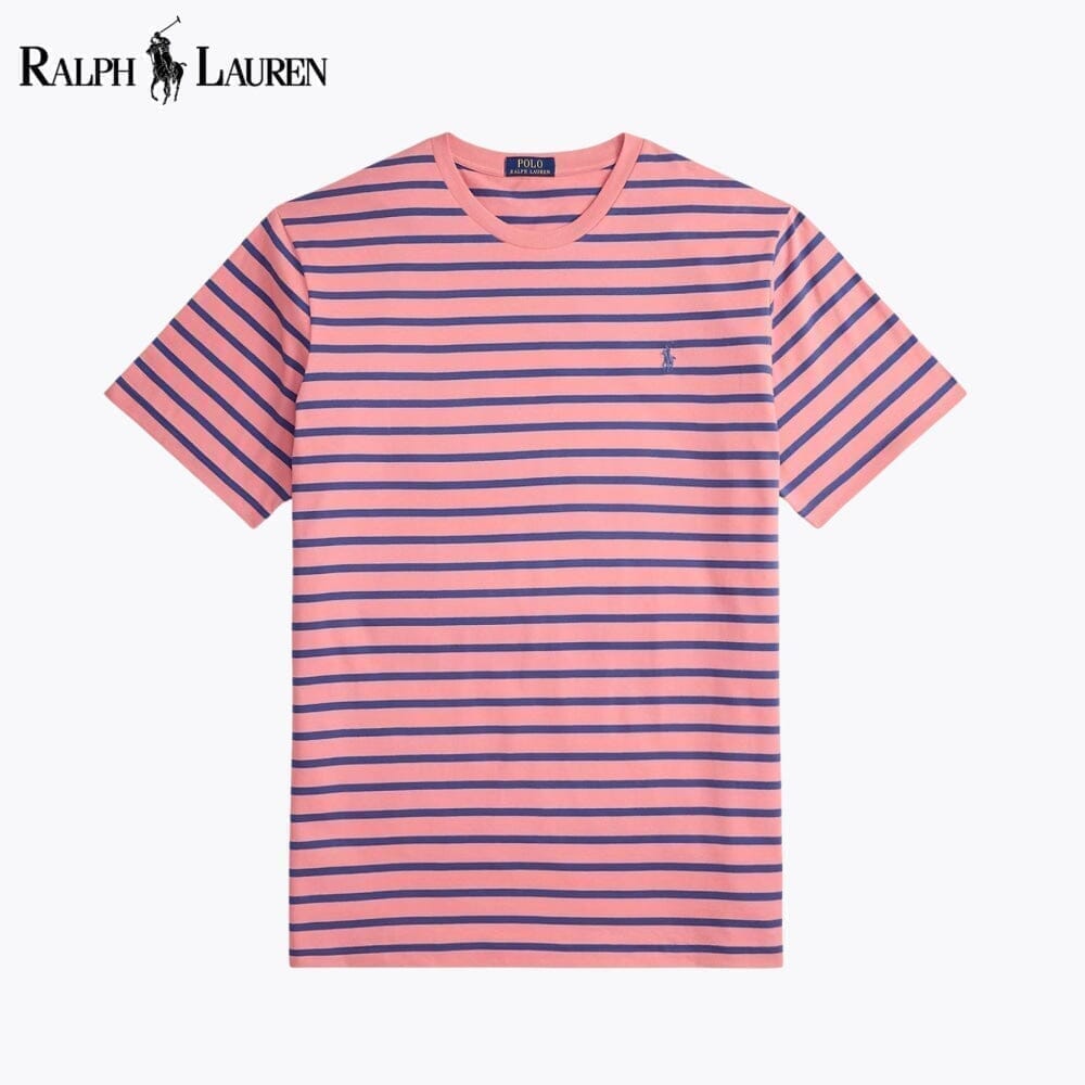 Ralph Lauren Gestreiftes Jersey-t-shirt With Randhalsfromschnitt