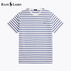Ralph Lauren Gestreiftes Jersey-t-shirt With Randhalsfromschnitt
