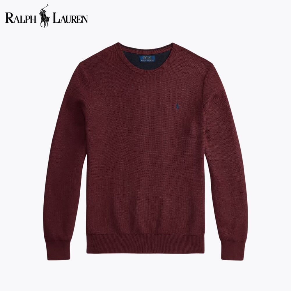 Ralph Lauren Mesh-Strick-Cotton sweater with rAndhalsfromschnitt