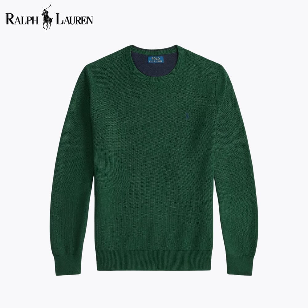 Ralph Lauren Mesh-Strick-Cotton sweater with rAndhalsfromschnitt