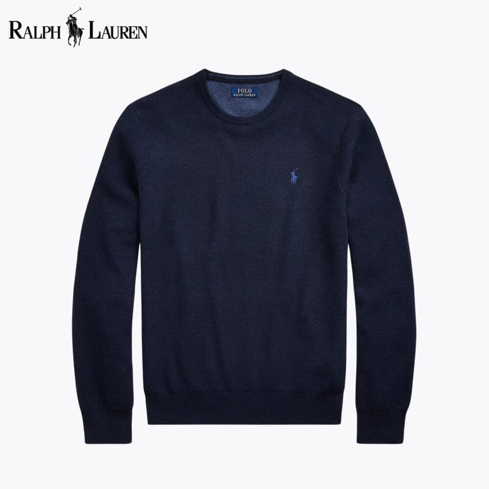 Ralph Lauren Mesh-Strick-Cotton sweater with rAndhalsfromschnitt