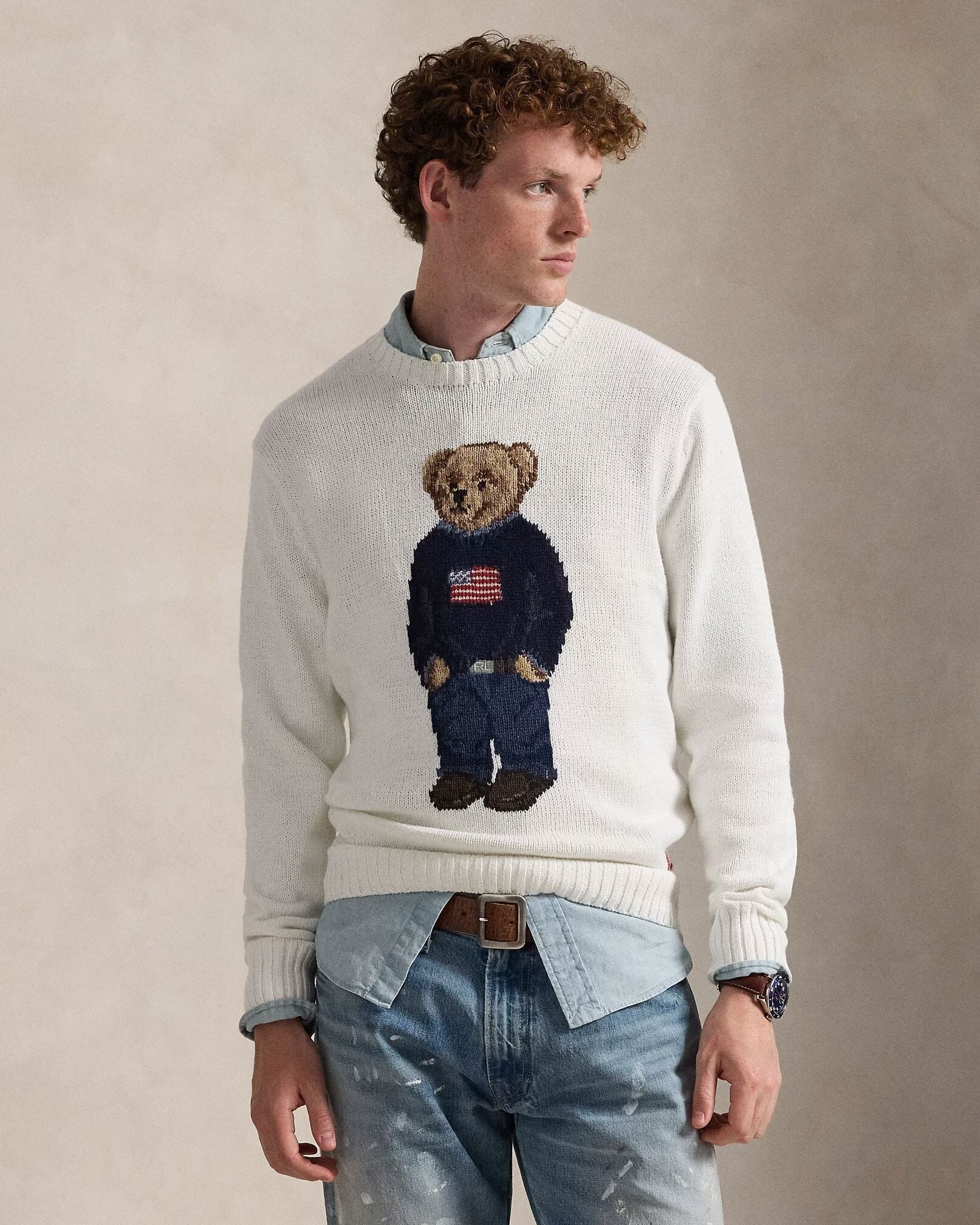 Ralph Lauren Polo Bear Baumwoll-leinen-sweater