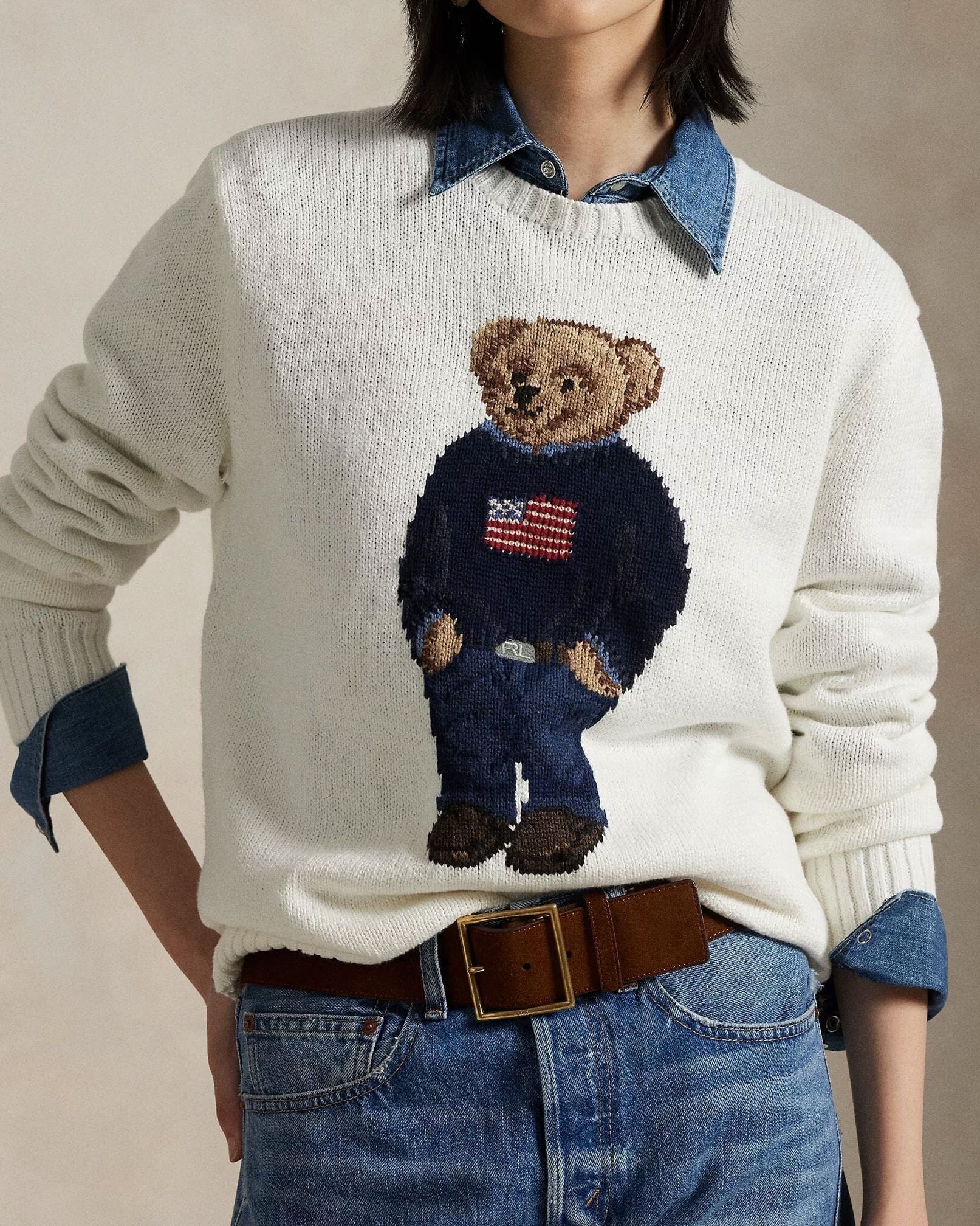 Ralph Lauren Polo Bear Baumwoll-leinen-sweater