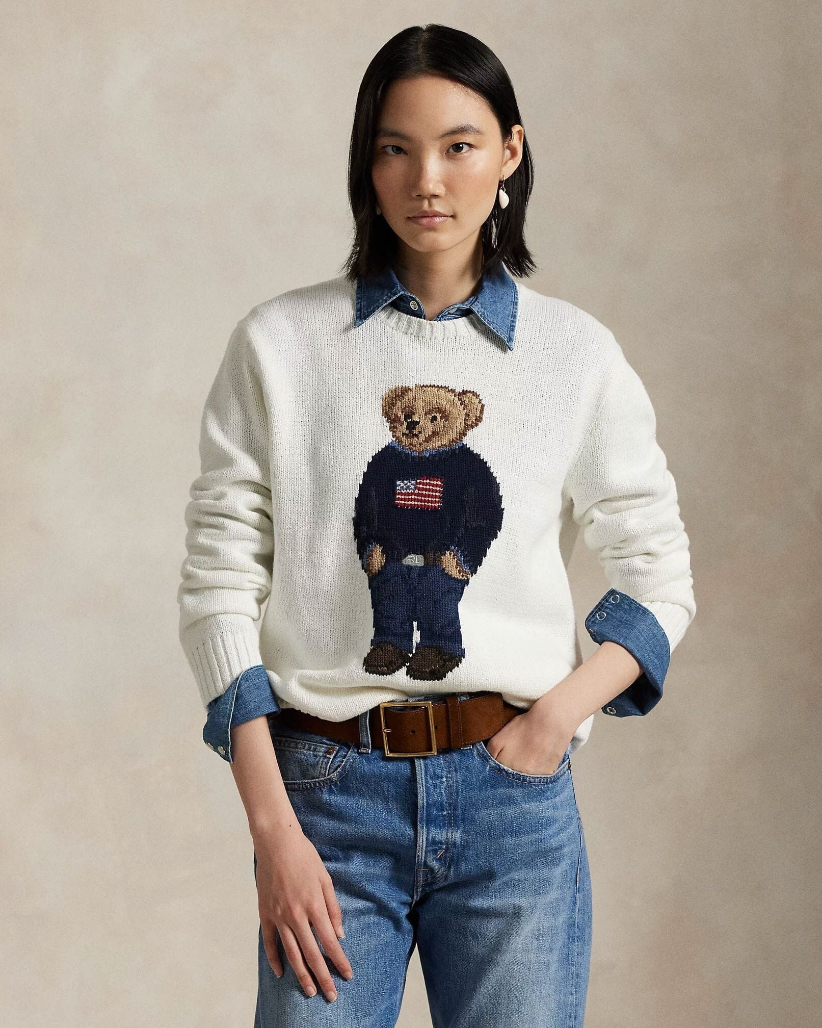 Ralph Lauren Polo Bear Baumwoll-leinen-sweater
