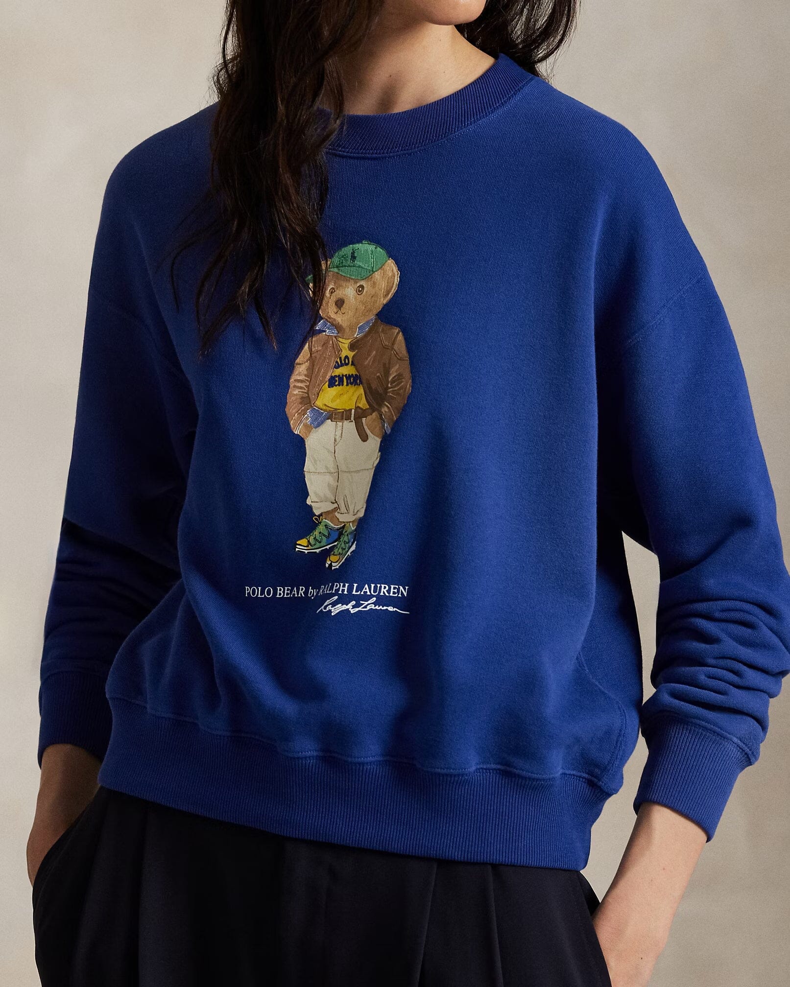 Ralph Lauren Polo Bear Leichtes Fleece-shirt With Randhalsfromschnitt
