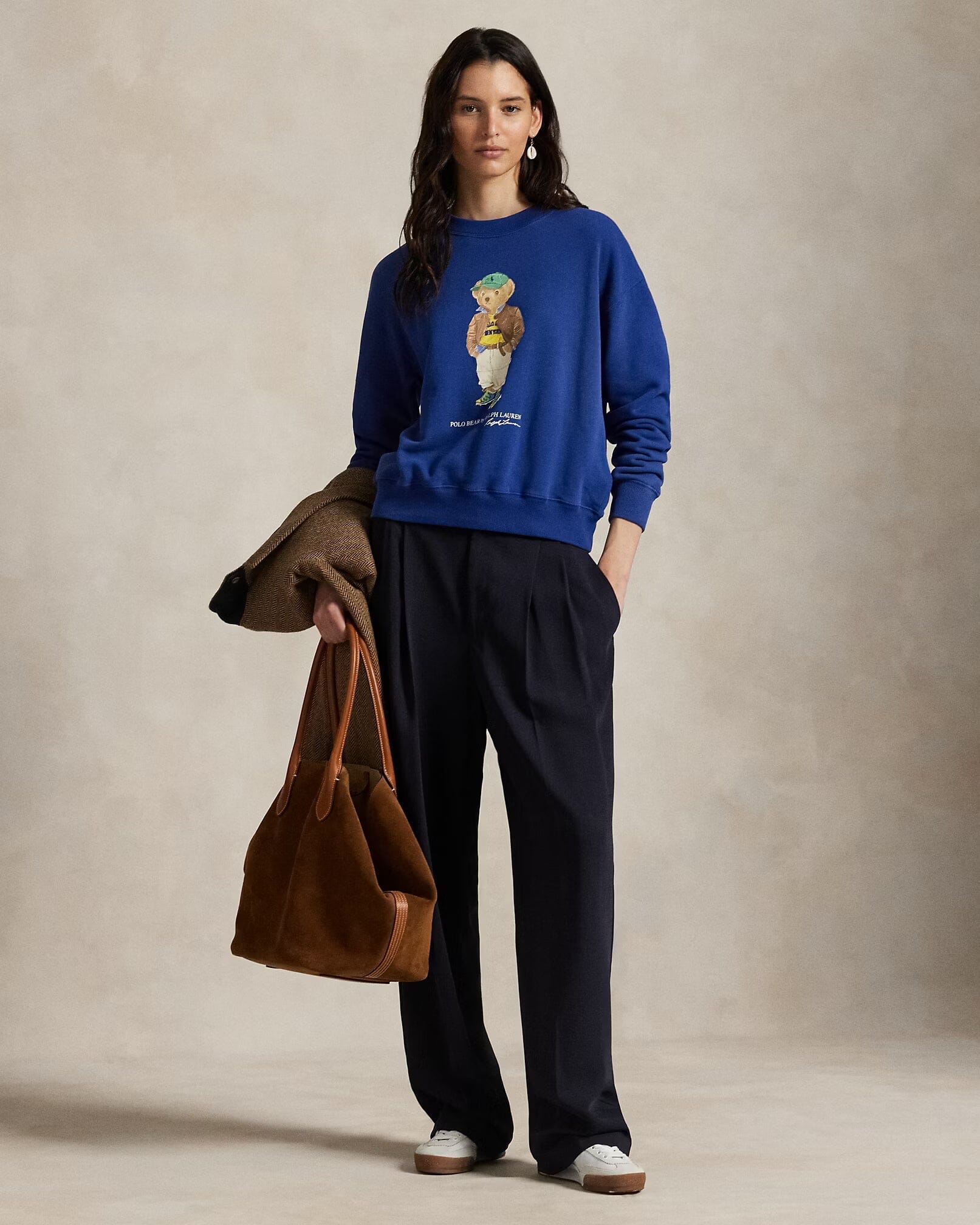 Ralph Lauren Polo Bear Leichtes Fleece-shirt With Randhalsfromschnitt