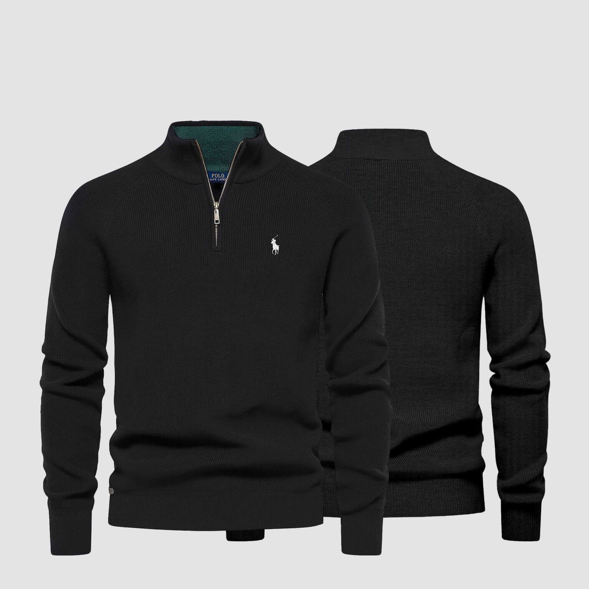 Refined Rib Knit Sweater With Zipper