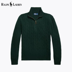 Ralph Lauren Cable Pattern-kaschmirsweater With Quarter Zip